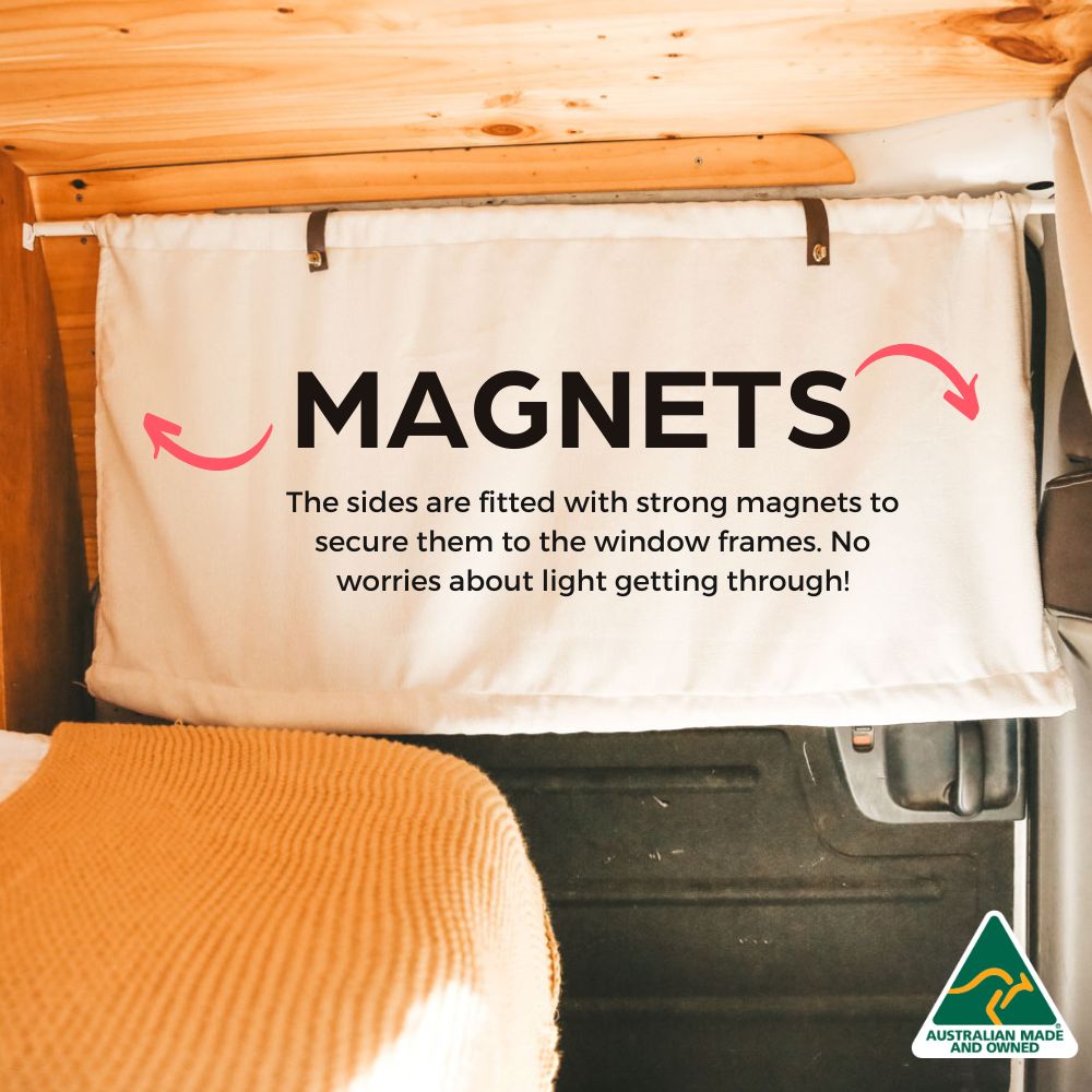 SLIDING/SIDE Blockout Curtains for Small Vans - Australian Made 🇦🇺