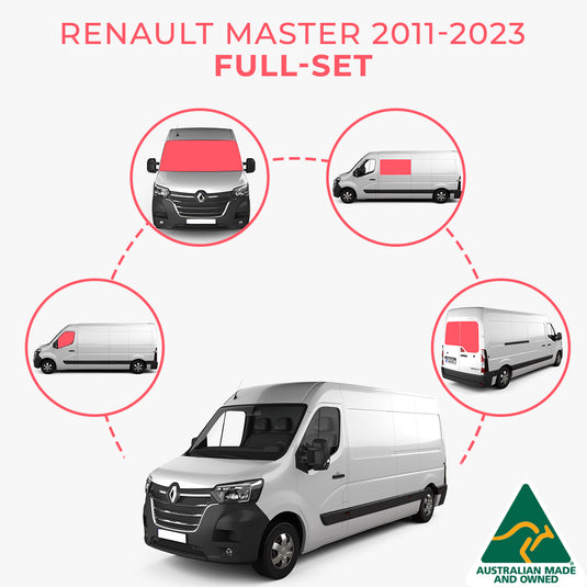Renault Master 2011-2023 Full Set Window Covers With Fly Screen (Front Windows) - and - Without Fly Screen (Front Windows)