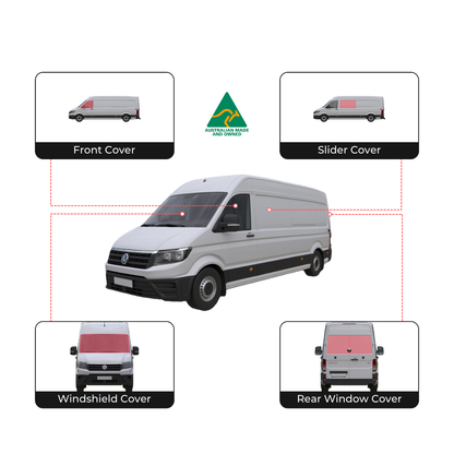 VW Crafter 2017–2023 – komplettes Set Fensterabdeckungen – Aussie Made 🇦🇺