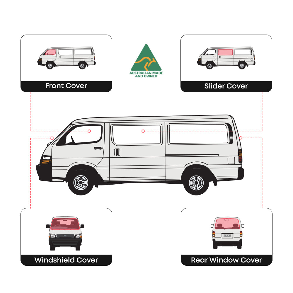 Toyota Hiace insulated full set window covers