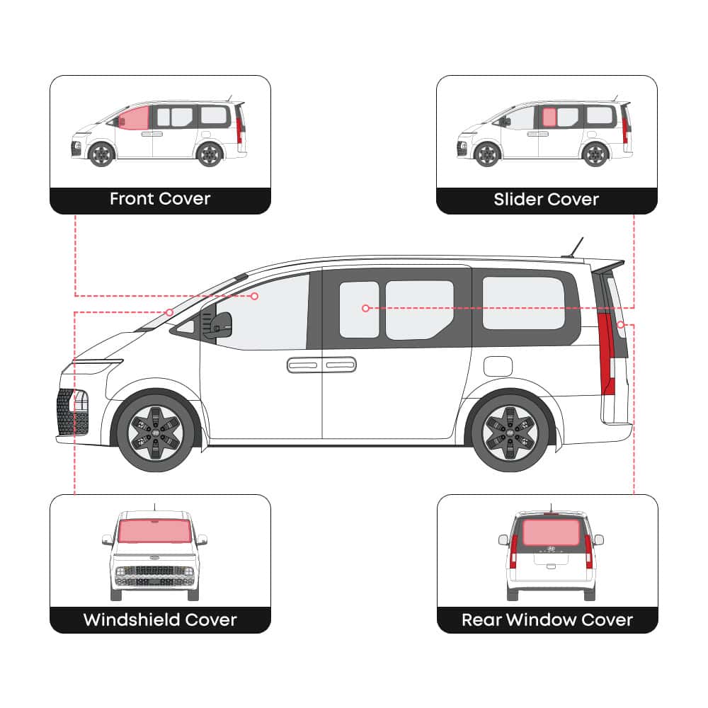 Iveco Daily 2015-2023 - JUEGO COMPLETO de cubiertas para ventanas - Hecho en Australia 🇦🇺