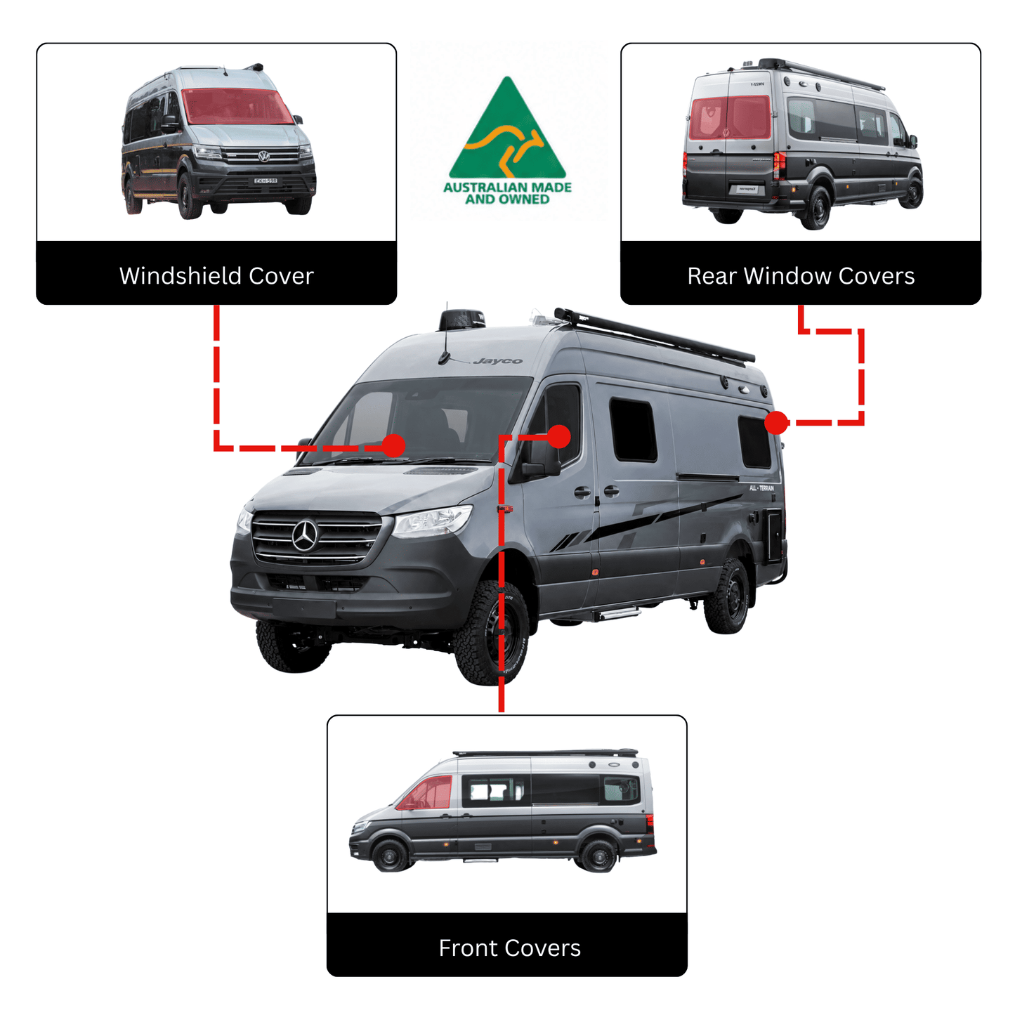 Juego de Cubiertas para Ventanas de Cabina Jayco Crafter Campervan