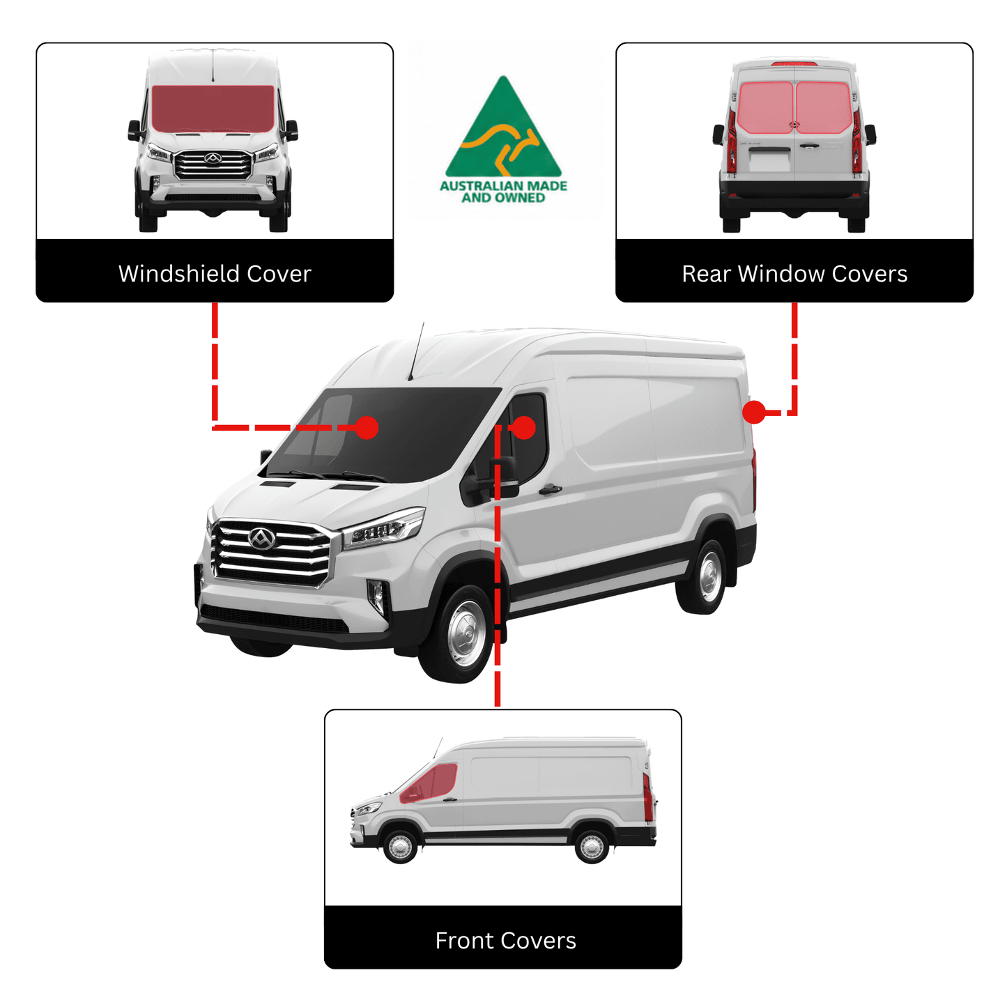 LDV Deliver 9 Kabinensatz Fensterabdeckung