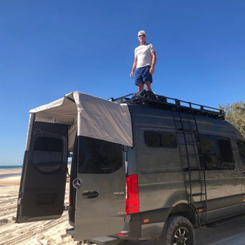 Vanketo rear barn door awning for camper vans