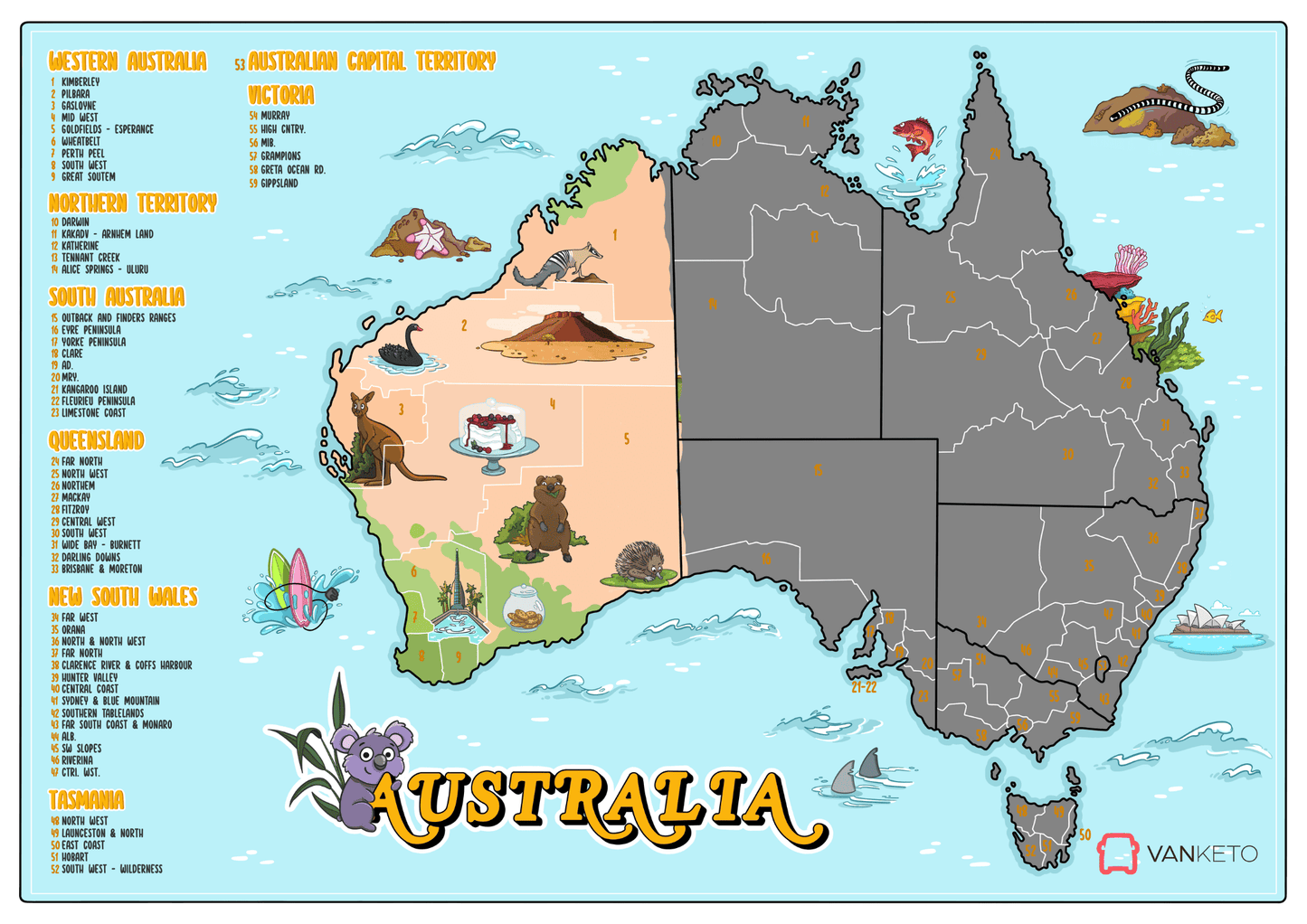 Scratch Australia Travel Map | Scratch Off Map for Travellers