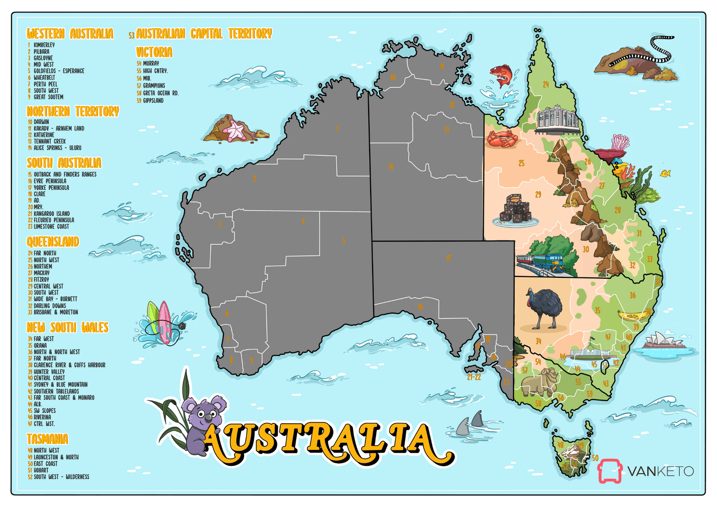 Scratch Australia Travel Map | Scratch Off Map for Travellers