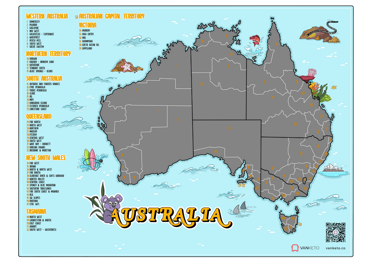 Scratch Australia Travel Map | Scratch Off Map for Travellers