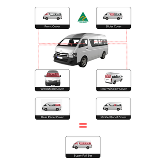 Toyota Commuter SUPER Full Set (10 Window Covers)