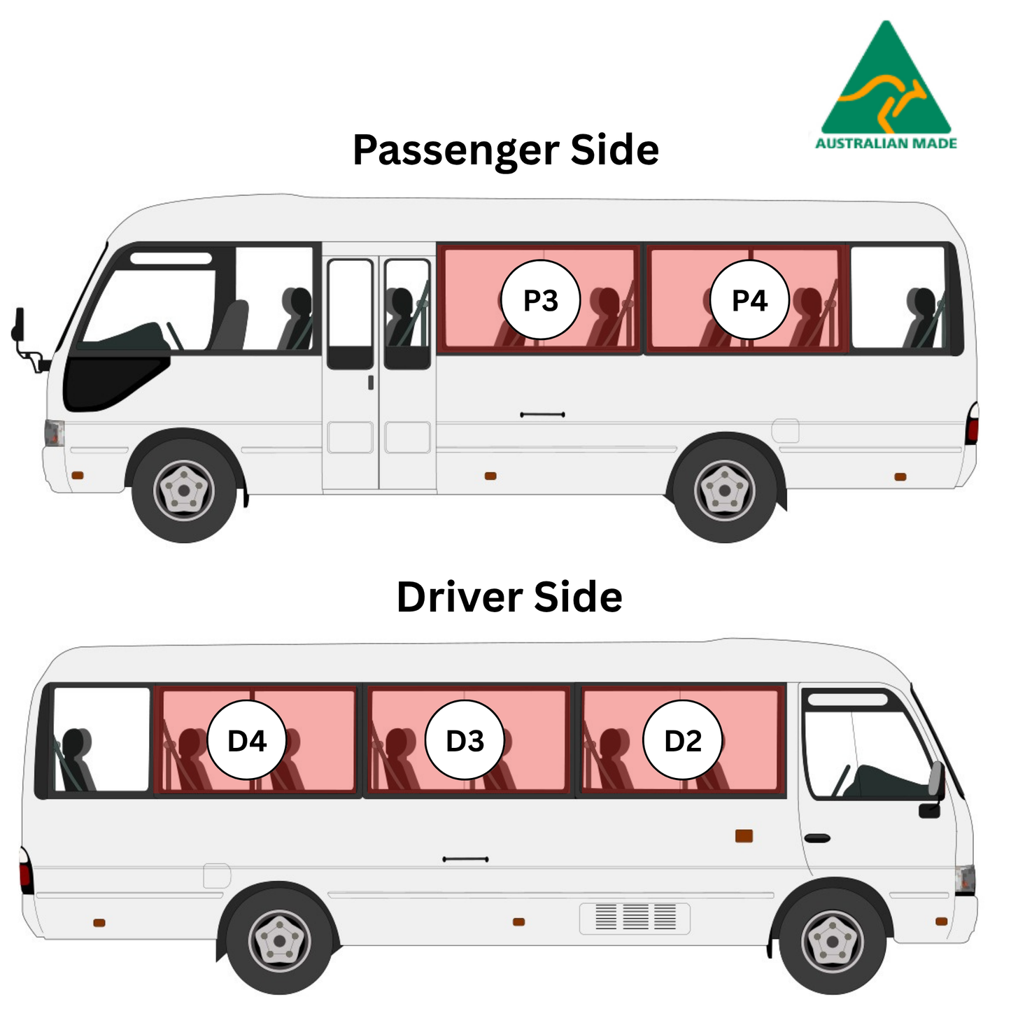 Toyota Coaster Seitenfensterabdeckungen
