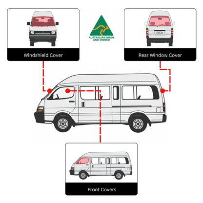 Toyota Commuter Cab-Set-Fensterabdeckungen