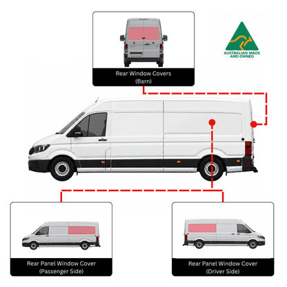 VW Crafter Komplettsatz Fensterabdeckungen