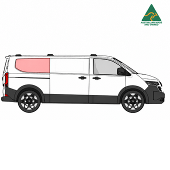 VW Transporter T7 SWB rear panel window cover, driver side, Vanketo