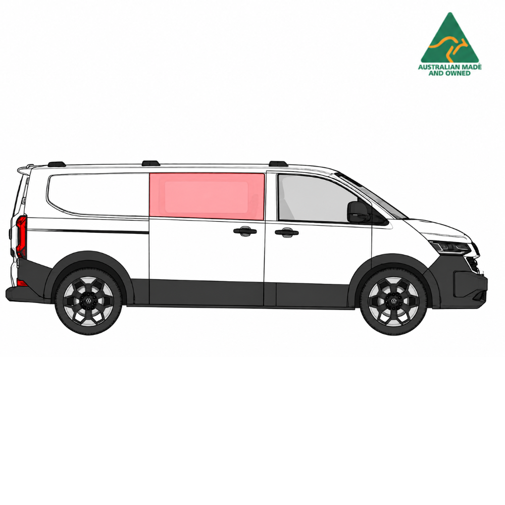 VW Transporter T7 driver side sliding door window cover, Vanketo Stealthy Shades