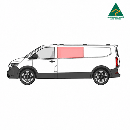 VW Transporter T7 passenger sliding door window cover, Vanketo Stealthy Shades